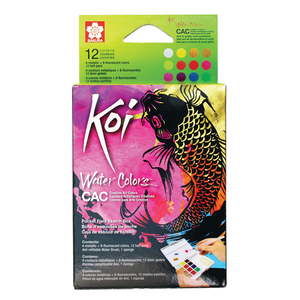 Sakura Koi Watercolor Half Pan - Set of 24 Sketch Box, Assorted Colors